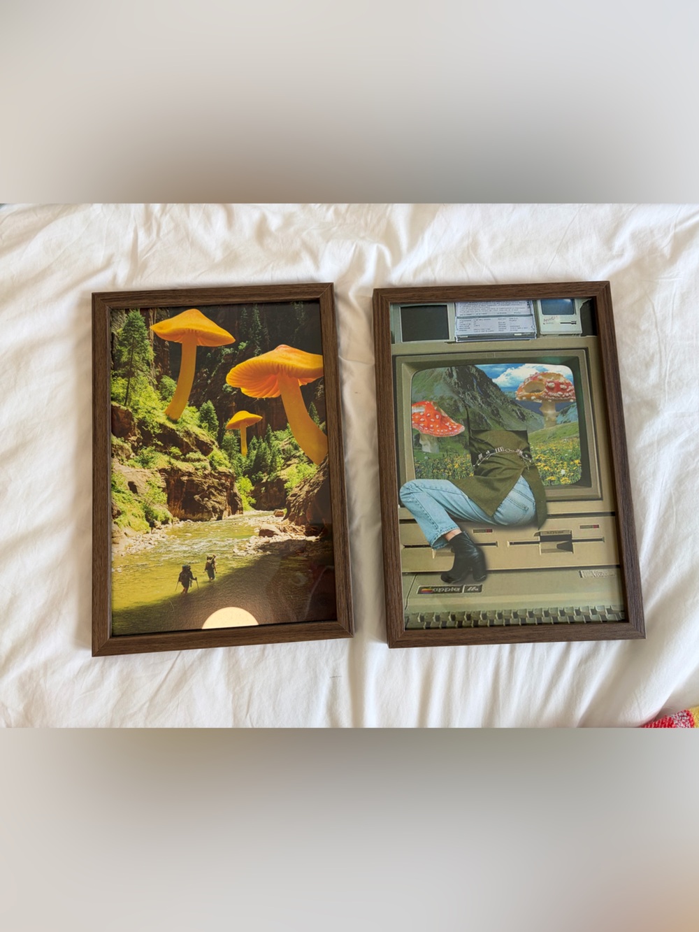 Set of 2 Framed Surrealist Collage Prints